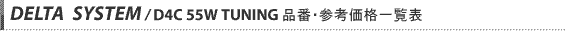 D4C 55w tuning 品番・参考価格一覧表